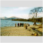 Walking by Loch Lomond shore.